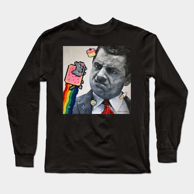 "MR BEAN & NYAN CAT ARTWORK" Long Sleeve T-Shirt by Dmitry_Buldakov